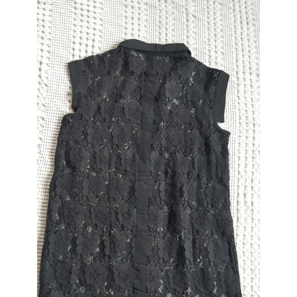 All Saints Nya Lace Floral Dress Goth Whimsigoth Fairy Sz 4 Black Mesh - Picture 7 of 11